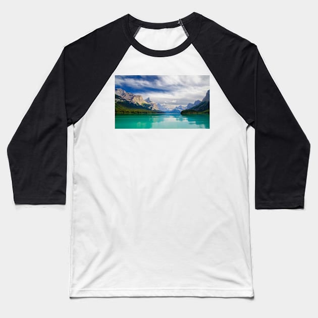Peaceful Maligne Lake Baseball T-Shirt by BrianPShaw